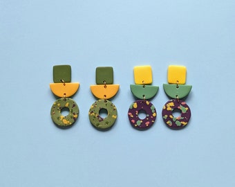 Pendientes coloridos / Pendientes divertidos / Únicos / Joyería hecha a mano / Pendientes modernos /