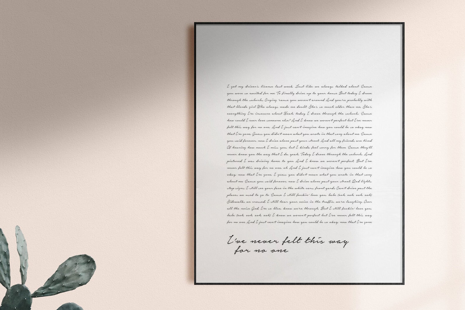 Custom-made Word Poster Lyrics Wedding Vows Poem Art Etsy