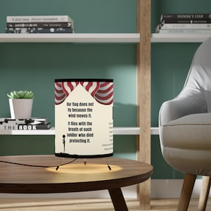 Veterans Memorial Remembrance Tripod Lamp, Bedside & Desk Lamp, US\\CA Plug, High-Res Printed Shade, Patriotic Gift, Military Decor