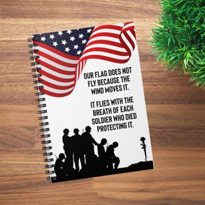 Patriotic Spiral Notebook - Honor Our Heroes | Ideal for Veterans, Memorial Day, Father&#39;s Day, Journaling, School, Gifts