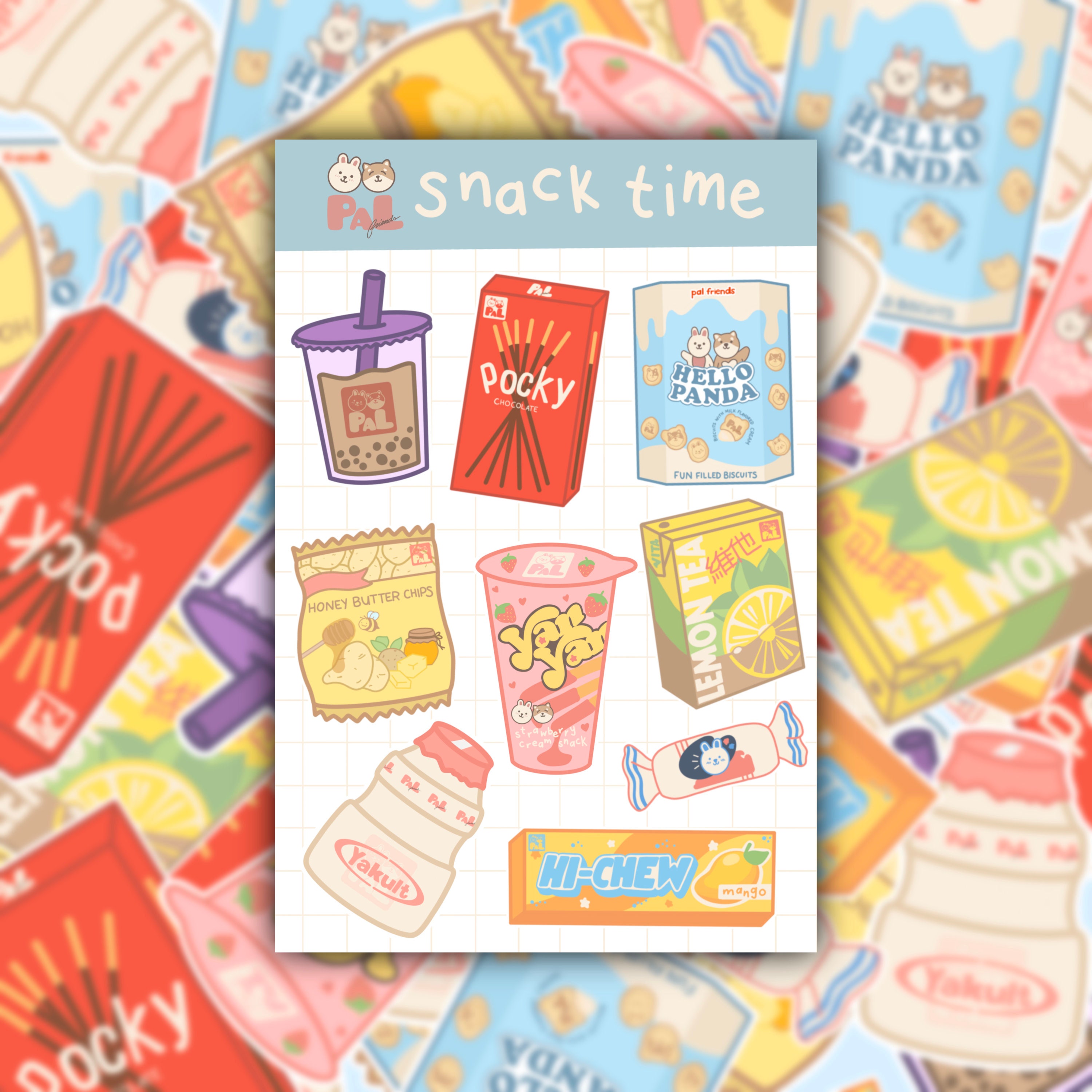 Snack Time Sticker Sheet Asian Snacks Themed Stickers - Etsy