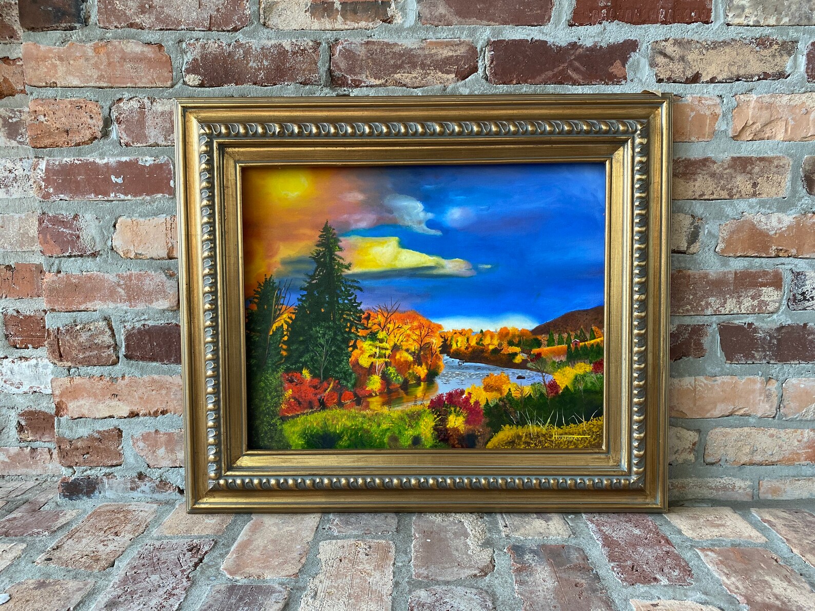 Original Vibrant Landscape Painting of Colorado Running River. Etsy