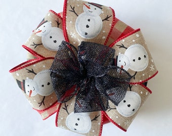 Bow, Gift Bow, Christmas Bow, Gift Bow for Presents , Tree Bow, Present Bow, Snowman Bow, Small Bow, Holiday bow