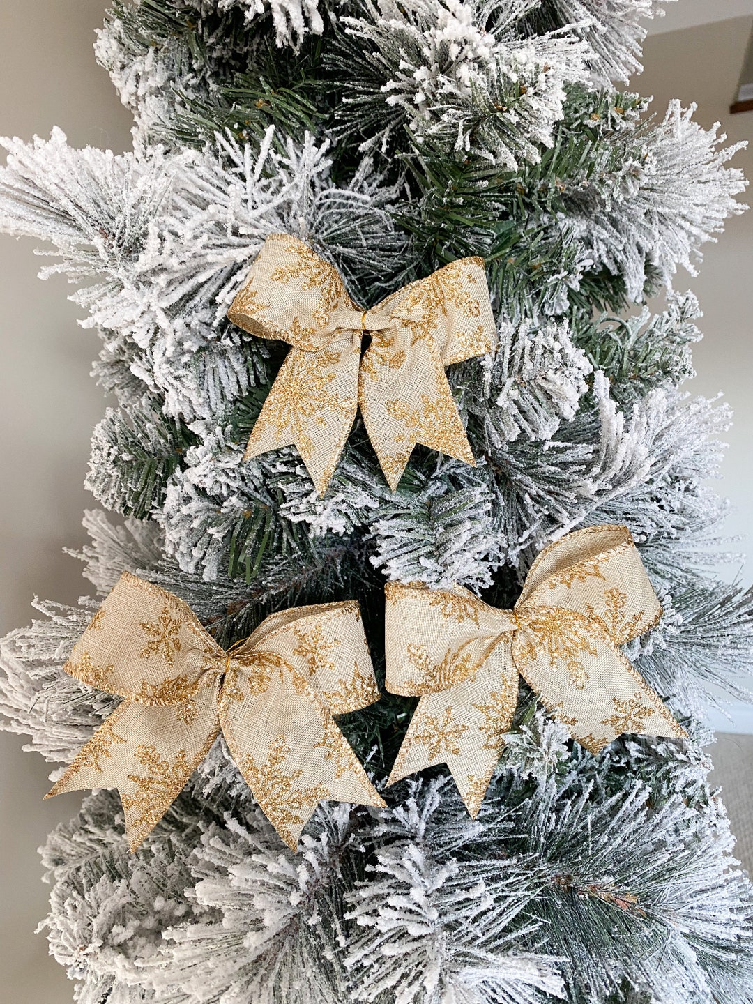 Christmas Tree Bow, Tree Bow, Set of Six Bows, Farmhouse Christmas