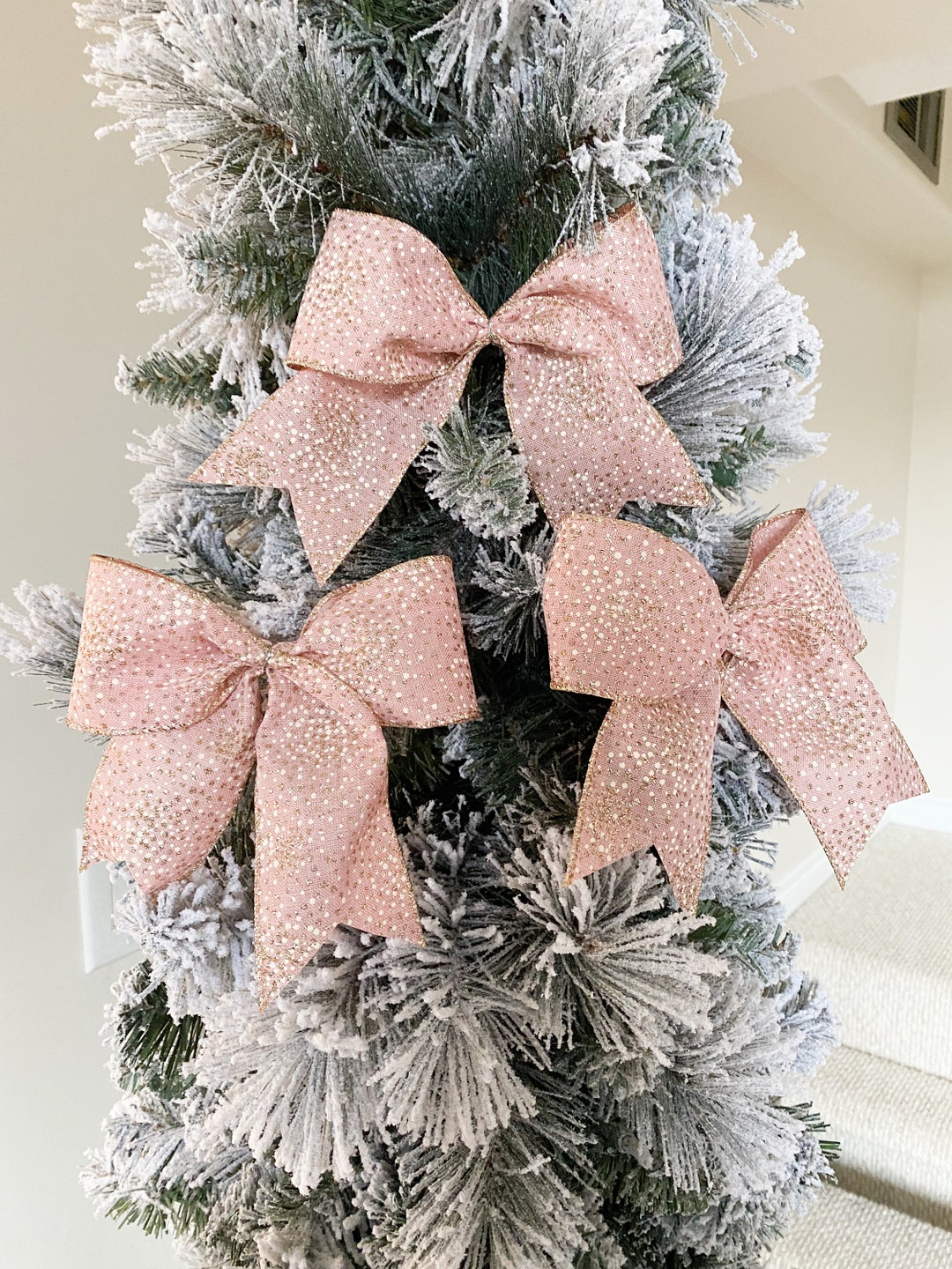 Tree Bow, Christmas Tree Bow, Pink Tree Bow, Pink Christmas Decor, Pink