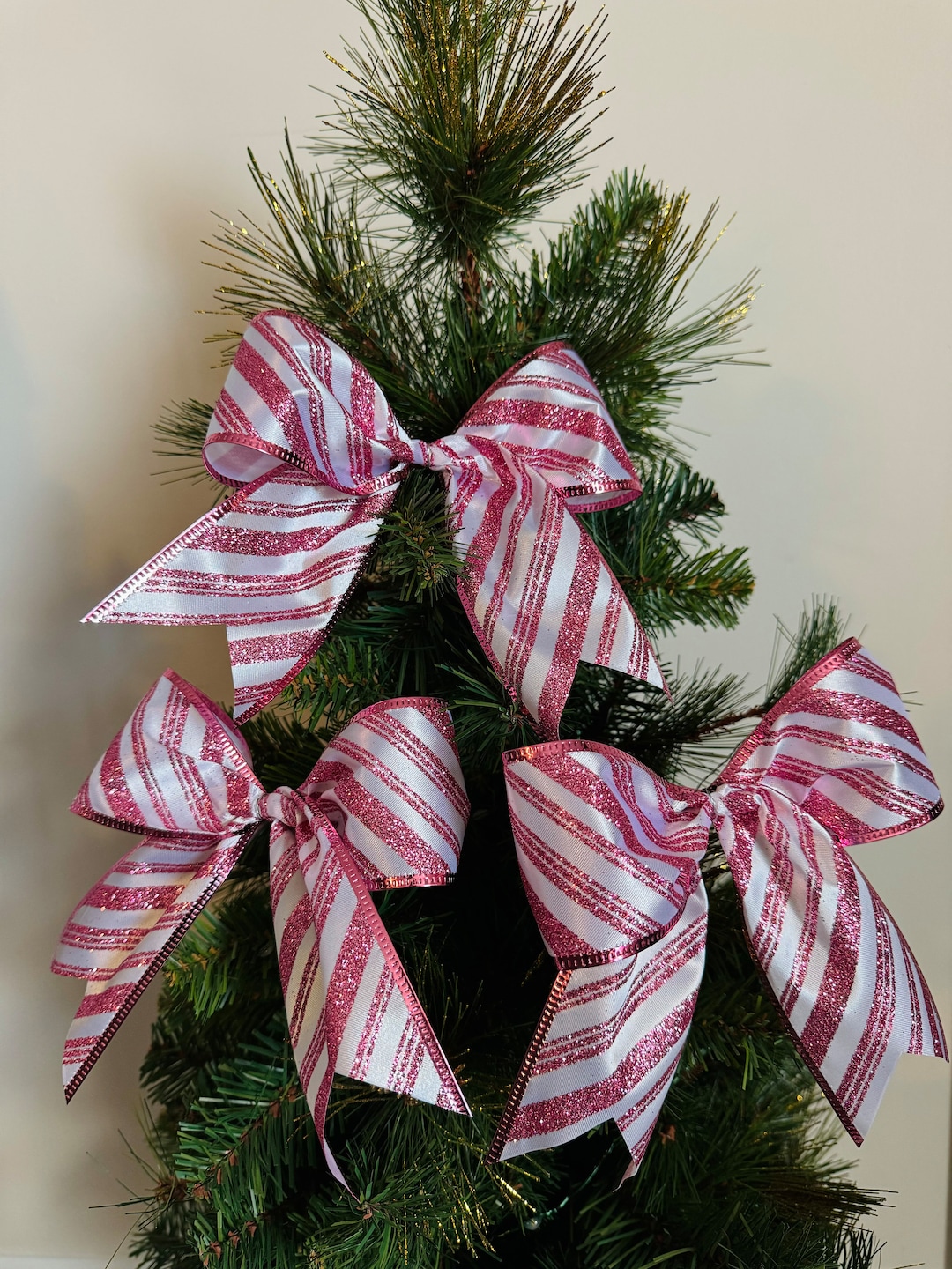 Tree Bow, Christmas Tree Bow, Pink Tree Bow, Pink Christmas Decor, Pink