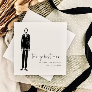 carte de mariage à mon meilleur homme | Cadeau personnalisé pour le jour du mariage, cadeau de remerciement pour lui - pour garçon d'honneur, témoin, huissier ou rôle personnalisé