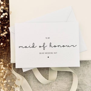 à ma demoiselle d'honneur le jour de mon mariage | Cadeau de remerciement, carte postale de boîte de faveur de mariage de fête nuptiale, souvenir personnalisé de la mariée