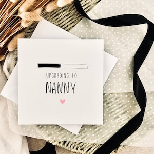Tarjeta de anuncio de nacimiento/Regalo para niñera, Tarjeta sorpresa personalizada para el Día de la Madre con anuncio de embarazo para la futura abuela