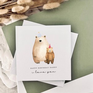 Personalisierte Geburtstagskarte für Papa | Niedliches Bären-Druck-Geburtstags-Design, Andenken-Geschenk für Papa von Kindern, spezielles Andenken für Opa