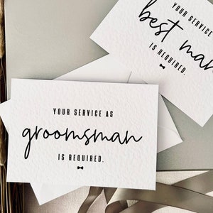 Votre service en tant que... Carte de proposition | Serez-vous mon meilleur cadeau pour homme, cadeau de mariage pour garçons d'honneur, souvenir personnalisé du marié | Carte postale A6