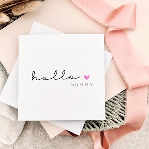 Hello Mummy Card From Baby | Pregnancy Reveal for Partner, Announcement for New Mummy, Birthday Card for Her, Personalised Greeting for Mum