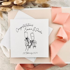 Tarjeta de boda personalizada para señora y señora, bonita tarjeta de compromiso para pareja, regalo de recuerdo para novia y novio, tarjeta de felicitación para recién casados.