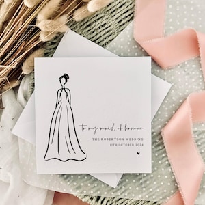 Carte de mariage | Cadeau de demoiselle d'honneur pour elle, carte personnalisée pour demoiselle d'honneur, cadeau pour meilleure amie à l'occasion d'un mariage, carte de dame d'honneur