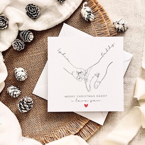 Weihnachtskarte für Papa Personalisierte Hand & Name Erinnerungskarte für Papa Geschenk für Opa vom Enkelkind Niedliche Karte von Baby / Kindern