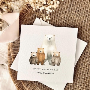 Biglietto personalizzato per la festa della mamma con orsetto / Auguri per la festa della mamma dai bambini, biglietto per la mamma, ricordo per la mamma dal bambino, primo regalo per la festa della mamma per lei