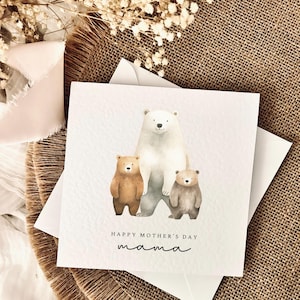 Muttertag personalisierte Bären-Druck-Karte | Alles Gute zum Muttertag vom Kind, Karte für Mama, Andenken für Mama vom Baby, 1 Muttertag