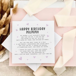 Geburtstagskarte für Mama | Personalisierte Gedicht-Druck-Andenken für Mama Geburtstag, süße Karte für Mama, Geburtstagsgeschenk für Mama Nan Tante von Kinder