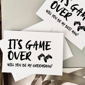 Se acabó el juego / ¿Serás mi padrino de boda?, regalo divertido para él, caja de regalo personalizada para propuesta de acomodador.