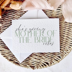 Mère de la mariée Vibes | Cadeau souvenir de mariage pour maman, cadeau souvenir personnalisé de la mariée, cartes de remerciement le jour du mariage