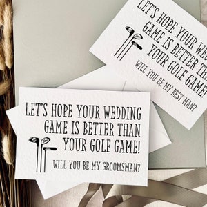 Juego de golf para bodas / ¿Serás mi padrino de boda?, Regalo divertido para él, ¿Serás mi padrino de boda?, Caja personalizada para la propuesta del acomodador.
