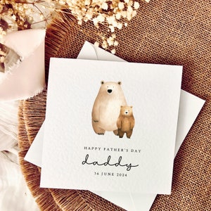Carte de fête des pères pour papa | Impression personnalisée d'ours pour la fête des pères de bébé, première fête des pères pour papa à partir d'enfants, cadeau grand-père pour lui à partir de