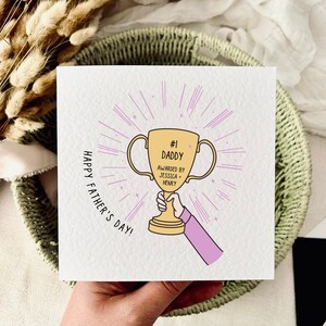 Personalisierte Trophäendruck Vatertagskarte | Grußkarte für Papa, 1. Vatertags-Andenken, Geschenk für Opa, jemand wie ein Papa