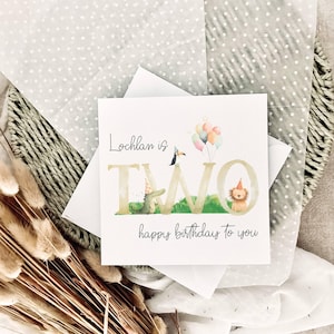 Personalised Birthday Card for 2 Year Old | Second Birthday Card, Gift for Girl, 2nd Birthday Gift for Boy, Keepsake Birthday for Kids