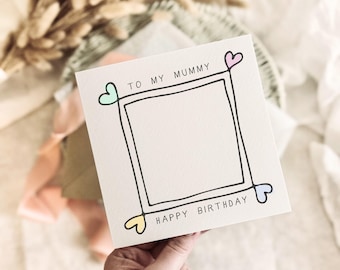 Draw Your Own - Birthday Greeting Card for Mummy - Special Keepsake Kids Drawing for Mum