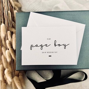 à ma page garçon le jour de mon mariage carte de vœux | Cadeau de remerciement, carte postale de boîte de faveur de mariage de fête nuptiale, souvenir personnalisé de la mariée