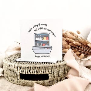Carte d'anniversaire drôle | Anniversaire de mariage pour mari/femme, cadeau drôle de lave-vaisselle pour couple, joyeux anniversaire pour petite amie petit ami