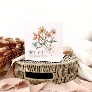 Bedankkaart leraar | Bloomin' Amazing onderwijsassistent cadeau, kaart schoolverlater, cadeau voor leraar van kind, cadeau klasassistent