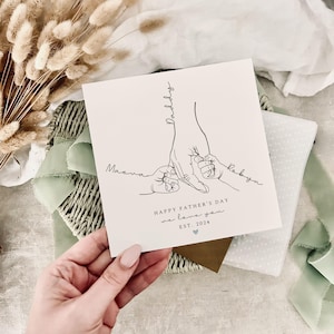 Personalised Hand Print Father's Day Card | Special Greeting Card for Daddy, Gift for Grandad, 1st Fathers Day Keepsake, Someone like Dad