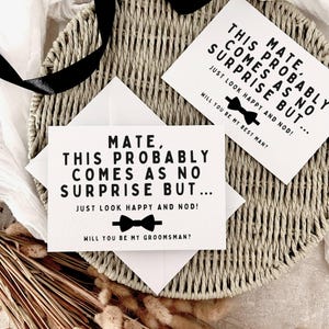 mon pote, pas de surprise | Carte postale pour proposition « Serez-vous mon garçon d'honneur », cadeau souvenir du meilleur homme de la part du marié, cadeau fantaisie Usher personnalisé