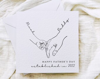 Personalised Hand Print Father's Day Card | Greeting Card for Daddy, 1st Father's Day Keepsake Gift, Gift for Grandad, Someone like Dad Gift