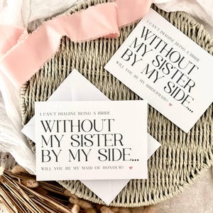 soeur à mes côtés | Cadeau pour demoiselle d'honneur meilleure amie pour elle, proposition de demoiselle d'honneur pour soeur, carte postale souvenir personnalisée de boîte de demoiselle d'honneur