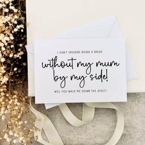 maman à mes côtés | Proposition « Walk Me Down The Aisle », cadeau pour la mère de la mariée, demande spéciale pour la maman, carte souvenir de la fille
