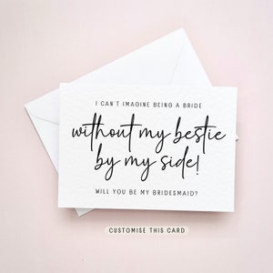 Bestie By My Side | Will you be my Maid of Honour proposal card, Bridesmaid keepsake gift from Bride, Personalised letterbox gift for her