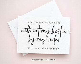 Bestie By My Side | Will you be my Maid of Honour proposal card, Bridesmaid keepsake gift from Bride, Personalised letterbox gift for her