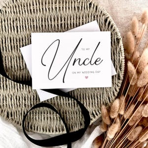 à mon oncle le jour du mariage | Carte de remerciement spéciale pour lui, cadeau de la mariée pour l'oncle, souvenir du marié à son oncle, cadeau de mariage