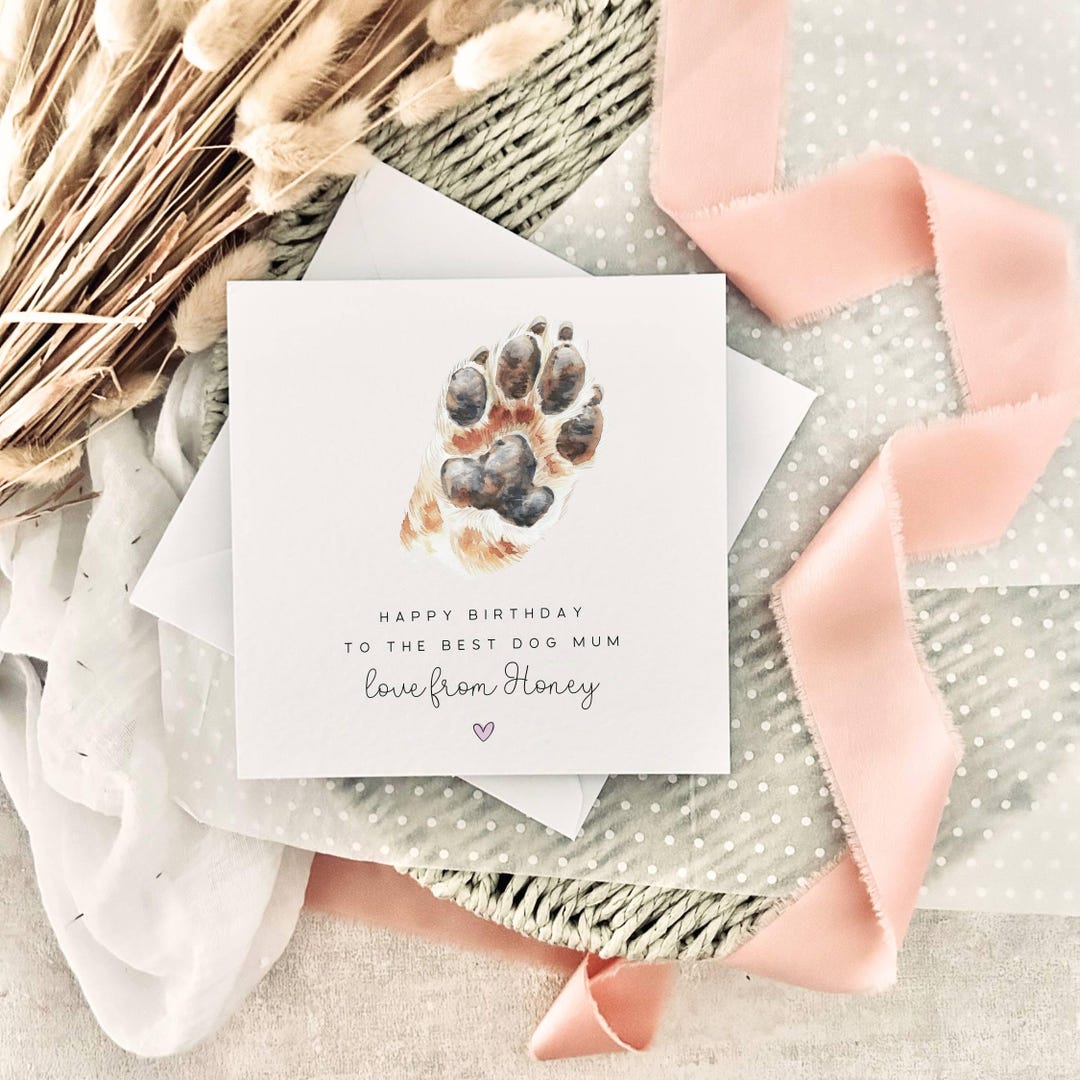Personalised Dog Mum Birthday Card | Gift From Dog - Etsy