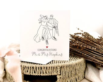 Carte de mariage personnalisée pour couple | Impression de couple sympa, carte de félicitations personnalisée pour M. et Mme, cadeau romantique pour jeunes mariés pour amis