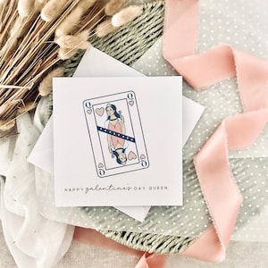 Galentine's Day Karte | Happy Galentine's Geschenk für Sie, Karte für Bester Freund, Geschenk für Freundin, My Queen Bestie Geschenk, Geschenk für Sie