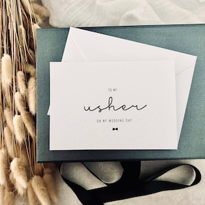 à mon huissier le jour de mon mariage | Cadeau de remerciement, carte postale de boîte de faveur de mariage de fête nuptiale, souvenir personnalisé de la mariée