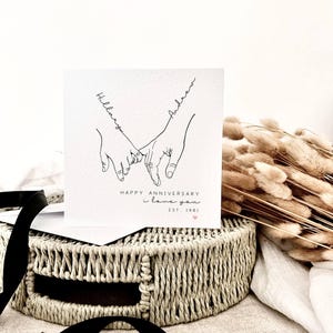 Cartão de aniversário personalizado | Lembrança de mão e nome, cartão para namorada, presente para esposa, presente especial para marido, cartão de aniversário para namorado