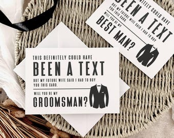 Could Have Been a Text | Groomsmen Proposal Personalised, Will You be My Best Man Gift for Him, Funny Groomsman Box Postcard for Wedding