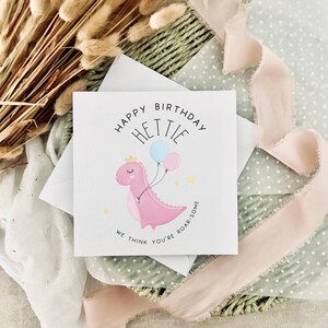 Cartão de aniversário personalizado de dinossauro | Cartão de aniversário para crianças, Cartão fofo de T-Rex para meninos, Aniversário especial para meninas, Cartão de dinossauro para crianças