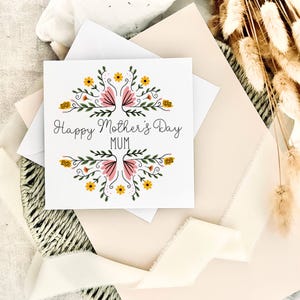 carte pour la fête des mères | carte de vœux pour maman de la part des enfants, cadeau souvenir pour elle des enfants, pour maman maman maman le jour de la fête des mères personnalisé | Floral 2#
