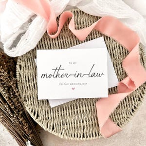 Biglietto di auguri per il matrimonio di mia suocera / Biglietto di ringraziamento per i suoceri, regalo di nozze ricordo per lui, regalo per la madre della sposa, regalo per la madre dello sposo