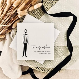 à ma carte de mariage Usher | Cadeau personnalisé pour le jour du mariage, cadeau de remerciement pour lui - pour garçon d'honneur, témoin, huissier ou rôle personnalisé